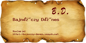 Bajnóczy Dénes névjegykártya